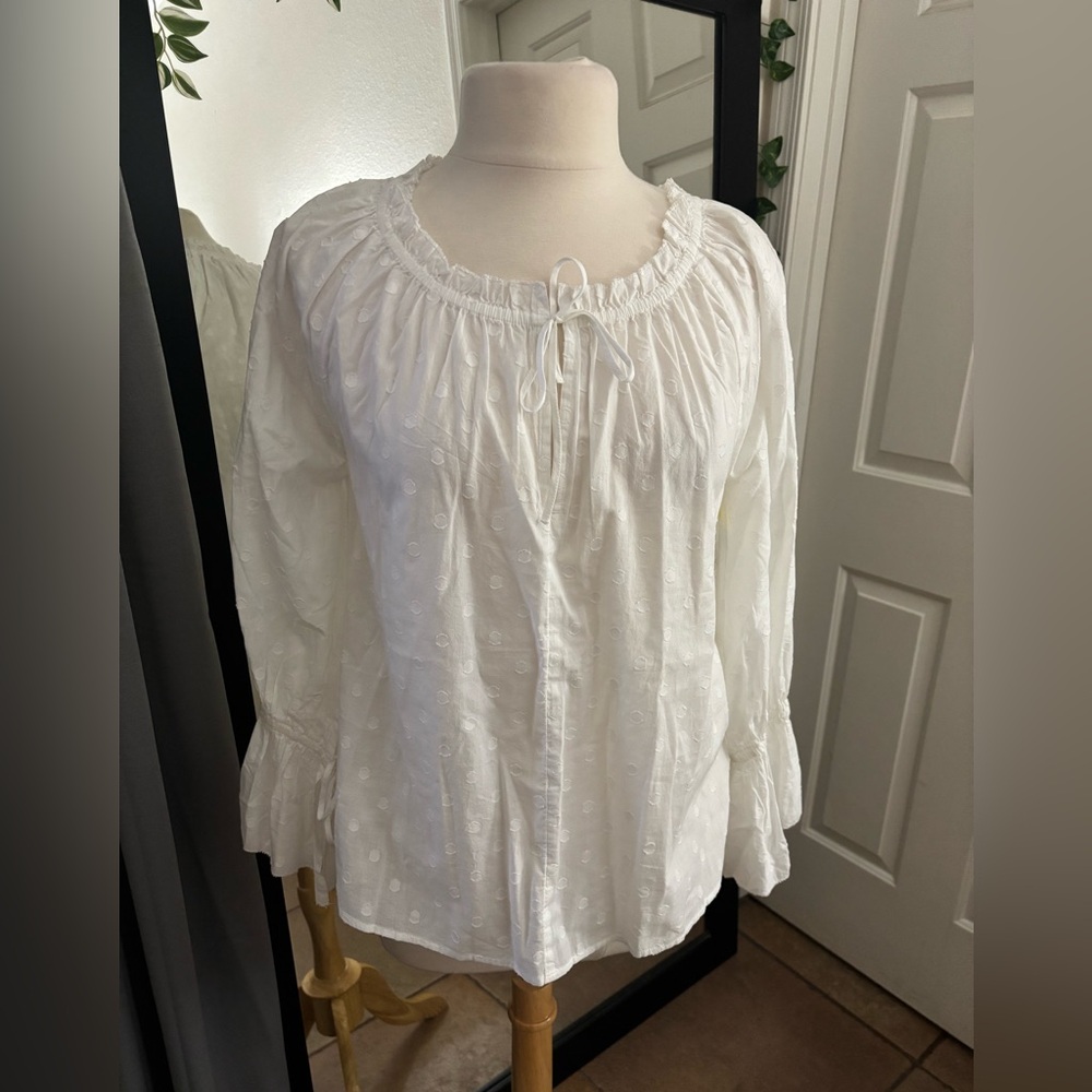 Caslon White Peasant Blouse